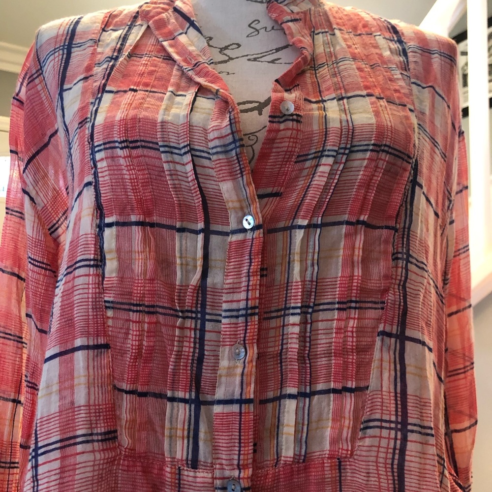 Beautiful Peachy Lightweight Plaid - image 6